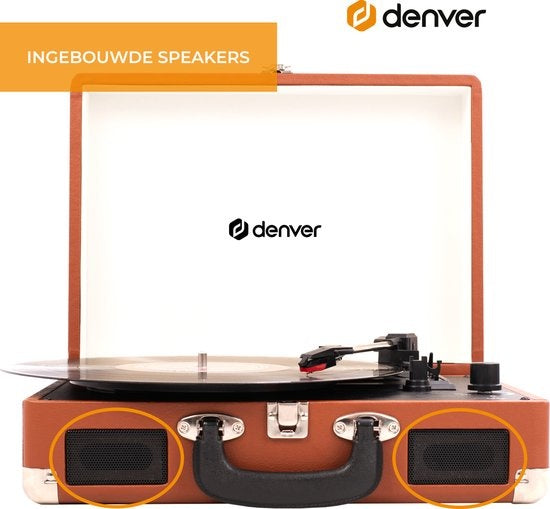 Denver Platenspeler - Ingebouwde Speakers - Incl. PC Software - Auto-stop - Retro - VPL120 - Bruin
