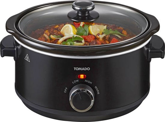 Tomado TSC3501B - Slowcooker - 3,5 liter - Keramische binnenpan - 3 warmtestanden - Warmhoudfunctie - PFAS vrij - Zwart