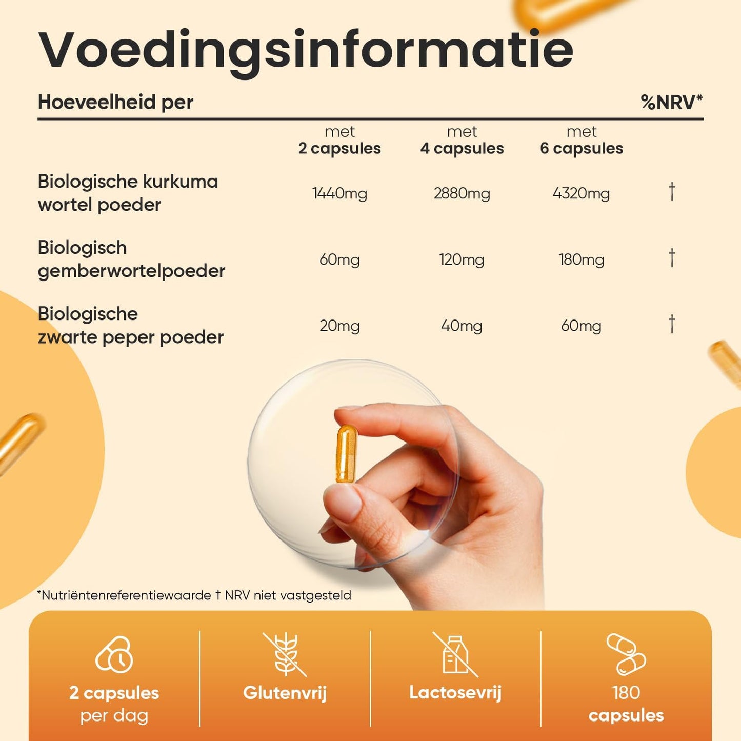 WeightWorld Biologische Kurkuma Capsules 1520 mg – Met Gember & Zwarte Peper – 180 Vegan Capsules – 3 Maanden