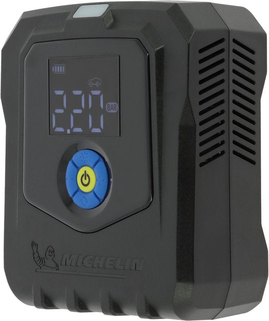 Michelin Elektrische Oplaadbare Bandenpomp - Draadloze compressor - Instelbaar op gewenste druk - Tot 10 bar - met LED-licht - Voor autobanden, fietsbanden, sportballen & opblaasartikelen
