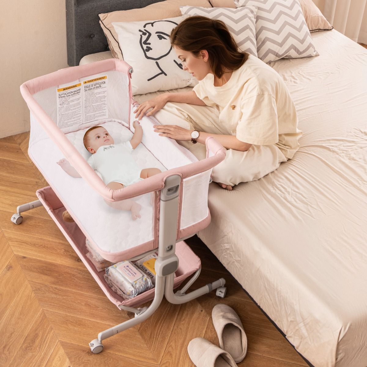 Coast 3-in-1 Babybed - verstelbare hoogte - opvouwbaar reisbed met matras - grijs