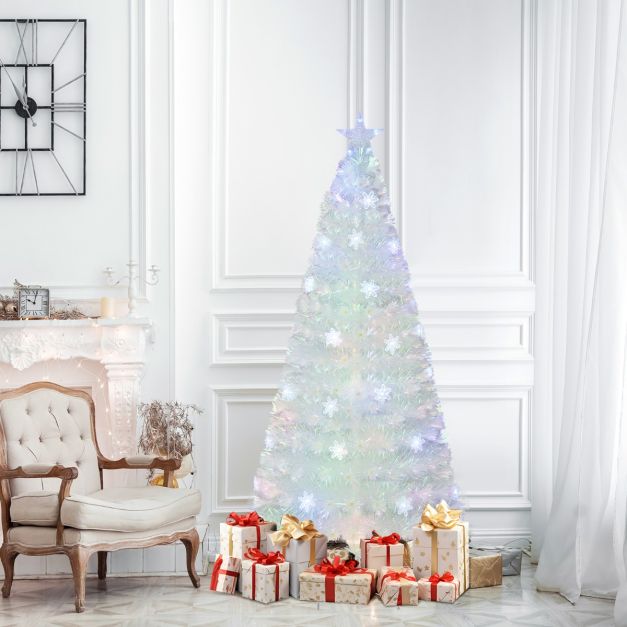 Coast Kunstkerstboom 180cm Besneeuwde Boom met LED Glasvezelverlichting 8 Modi CM25341DE