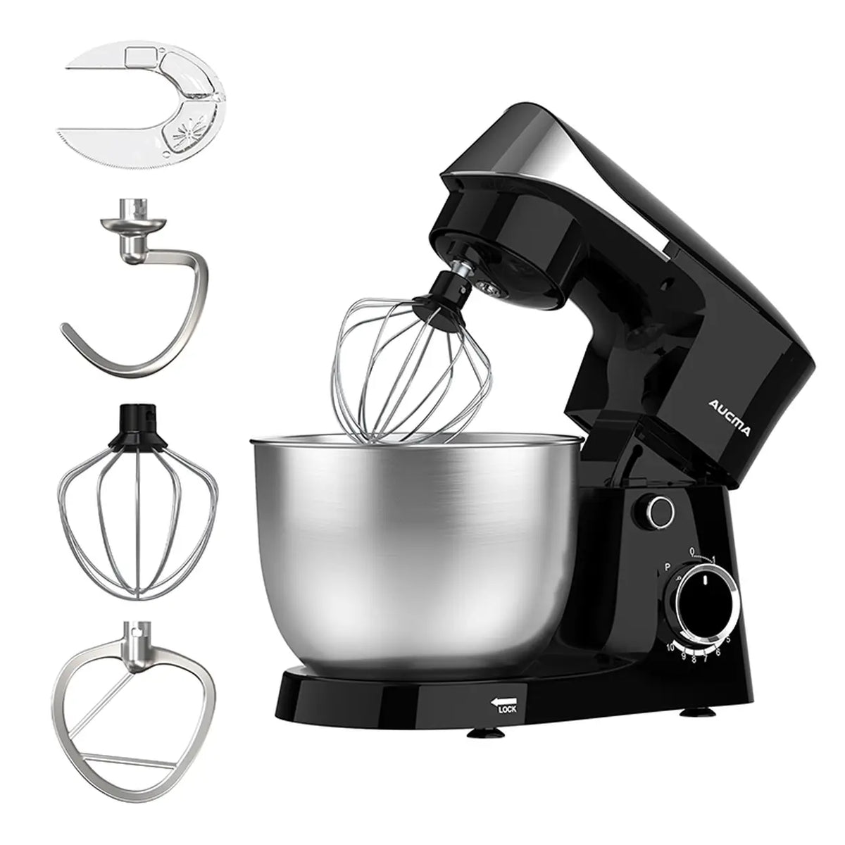 Aucma Standmixer 5L - 35.4 × 22.5 × 29.6 cm - Zwart - 10 Snelheden - 400W Koperen Motor