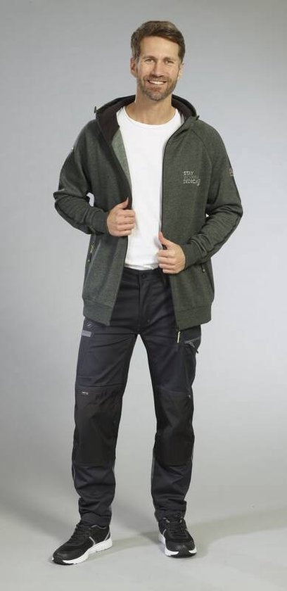 TERRAX WORKWEAR Sweatjacket met Capuchon, Groen/Zwart, Maat L