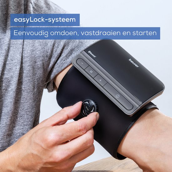 Beurer BM 81 Smart Bloeddrukmeter bovenarm - Geïntegreerde EasyLock manchet 24-40 cm - Bluetooth® - Risico-indicator - Inflation Technology - 2 Gebruikersgeheugen - Onregelmatige hartslag - Gratis app: Health Manager pro - 5 Jaar garantie