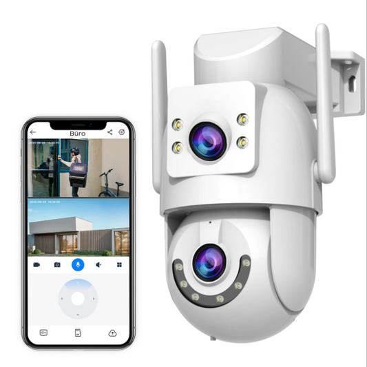 JOOAN Outdoor Full HD Camera with Three Lenses, Convenience Store & Street Surveillance Security Camera, Humand Tracking, 2, 4G and 5G WiFi Smart Camera, H.265/H.264