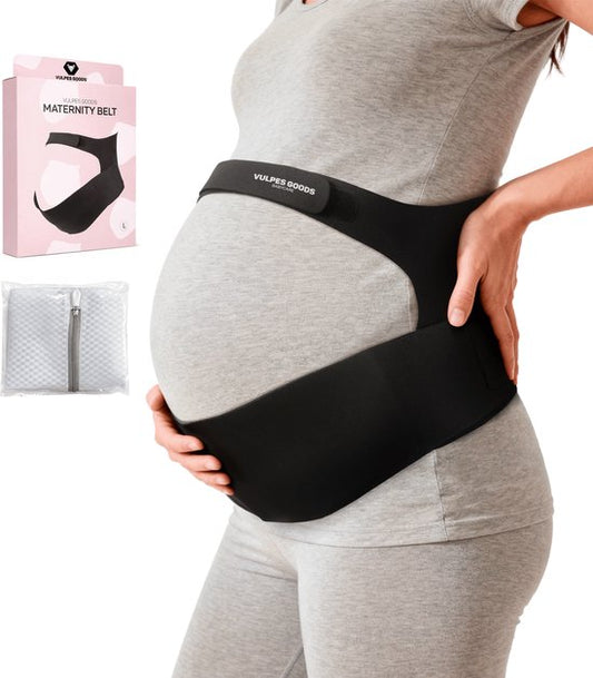 Vulpes Goods® Babycare - Buikband Zwangerschap - Verstelbare Zwangerschapsband - Buikband voor Zwangerschap - Onzichtbaar & Ademend - Buik & Rugsteun - Maat L - Bekkenband - Pregnancy Belt - Bekkenbrace - incl. Waszak
