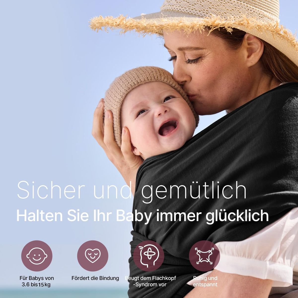 Momcozy BJ001 babydraagdoek - zwart