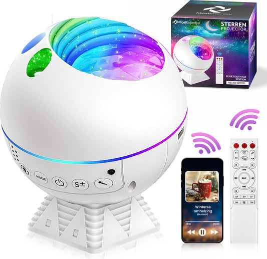 MostEssential Premium Sterren Projector - Bluetooth 5.0 - USB - 3000 lm - Wit
