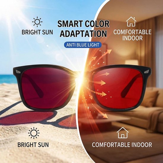 Anti-Blauw Licht Bril / Blauw Licht Filter Bril – Computer & Gaming Leesbril voor Mannen & Vrouwen - Rood Lensfilter, Veranderende Kleur Zonnebril, Nachtwerk & Digitaal Scherm Accessoire