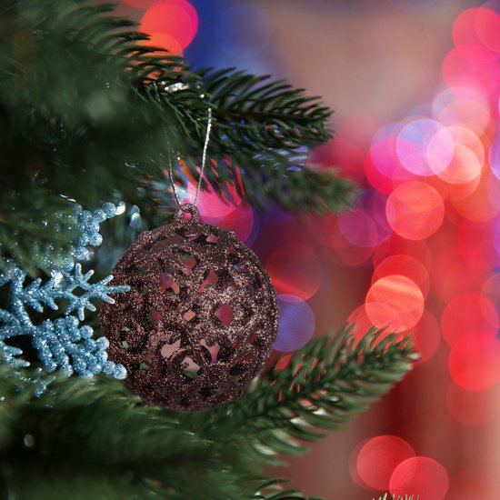 kerstballen - set van 50 - onbreekbaar - plastic - ∅ 3, 4 & 6 cm - bruin