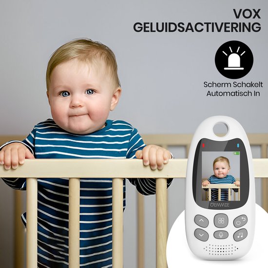 Oemmie Babyfoon - Babyfoon met Camera - Baby Monitor - Baby Camera - Video & Audio - Nachtvisie - Wit
