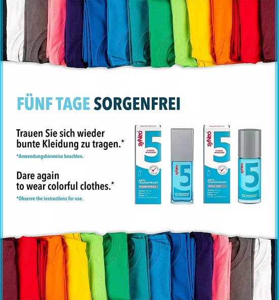 syNeo 5 - Deodorant Anti-transpirant Roller - 50 ml - Overmatig zweten