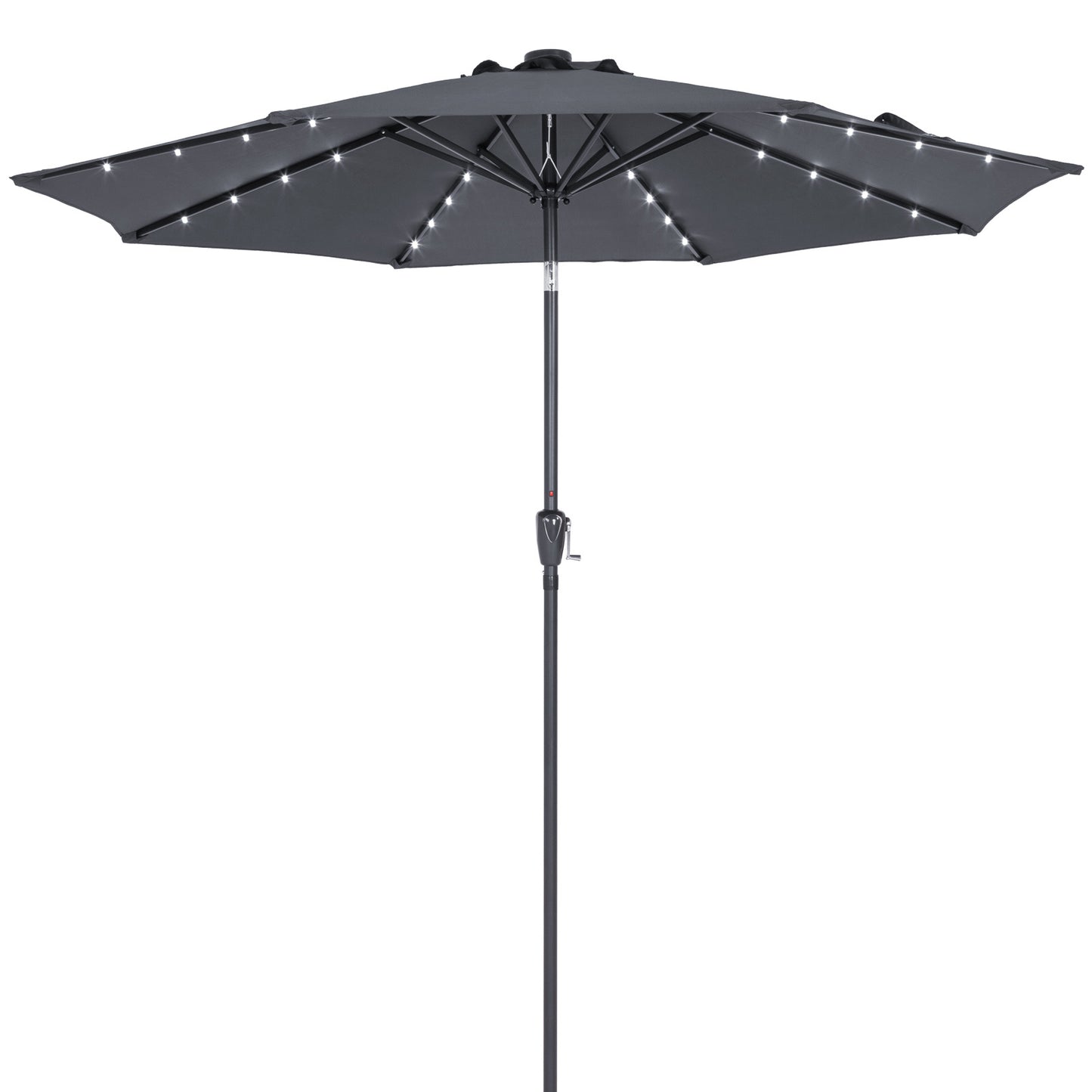 Kingsleeve Parasol - LED-verlichting 300 cm Solar - Antraciet