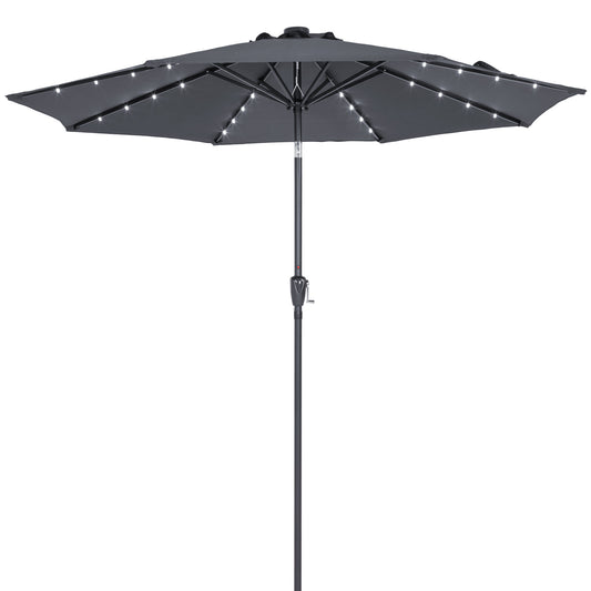 Kingsleeve Parasol - LED-verlichting 300 cm Solar - Antraciet