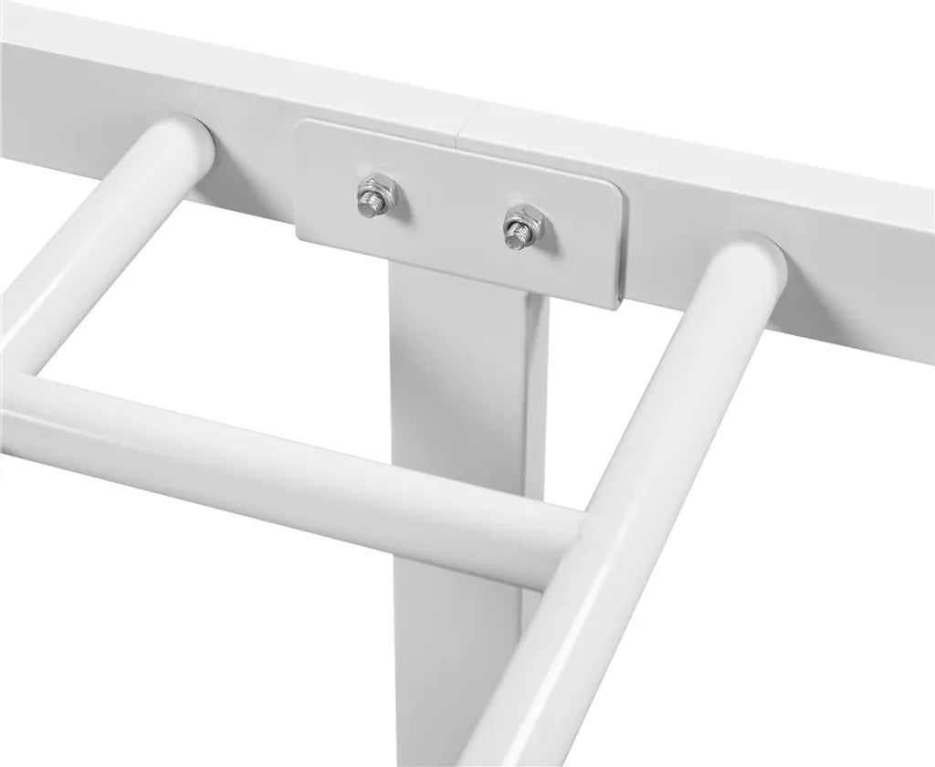 Yaheetech Metalen Bedframe 140 x 200 cm - Wit - Tweepersoonsbed met Lattenbodem en Hoog Hoofdbord