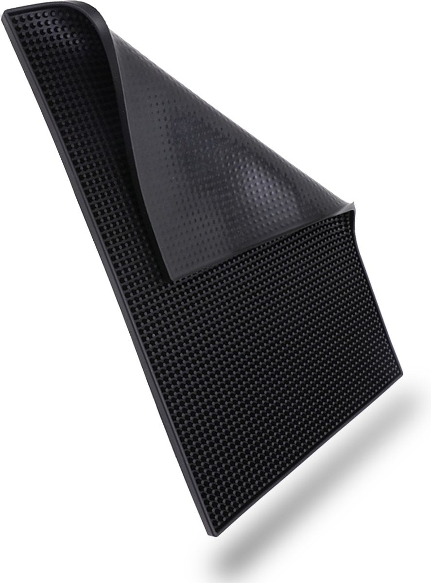 Aerend® Multifunctionele Afdruipmat – Horeca Barmat – Camper Vaatwas & Aanrecht Mat – Zwart Rubber Antislip - 30x45 CM