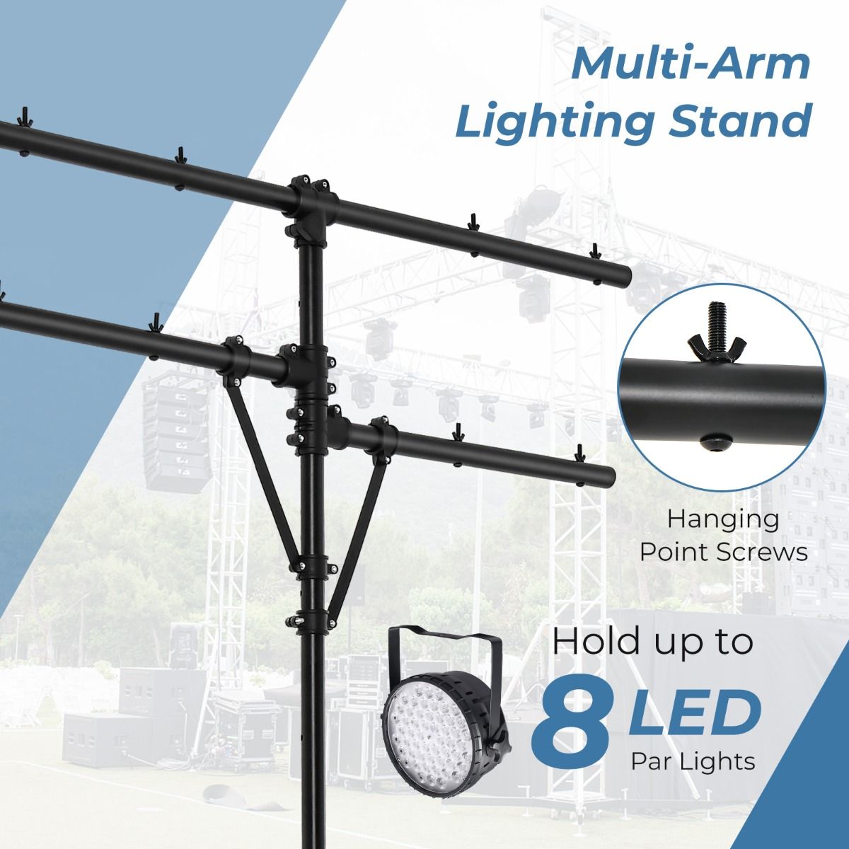 Coast LED-Lichtstatief met Verstelbare Hoogte - 186 tot 351 cm