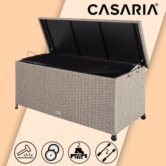Casaria Opbergkist – Weerbestendig 122x56x61cm 360L - Crème