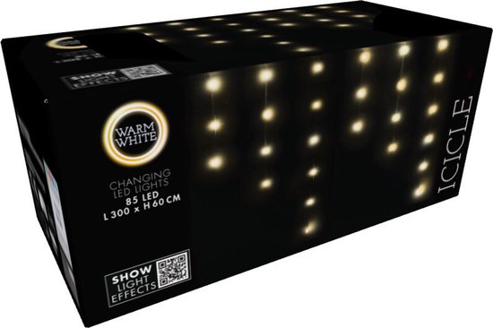Lichtgordijn IJspegel 300 cm - Warm Wit - LED Kerstverlichting - Timer- Afstandsbediening -Lichteffecten -Binnen-Buiten