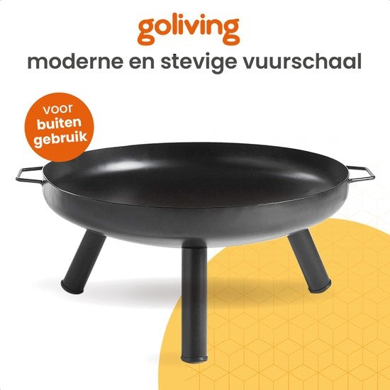 Goliving Vuurschaal Voor Buiten - Vuurkorf - Tuinhaard - Sfeerhaard - Terrasverwarmer - Staal - Ø 60cm
