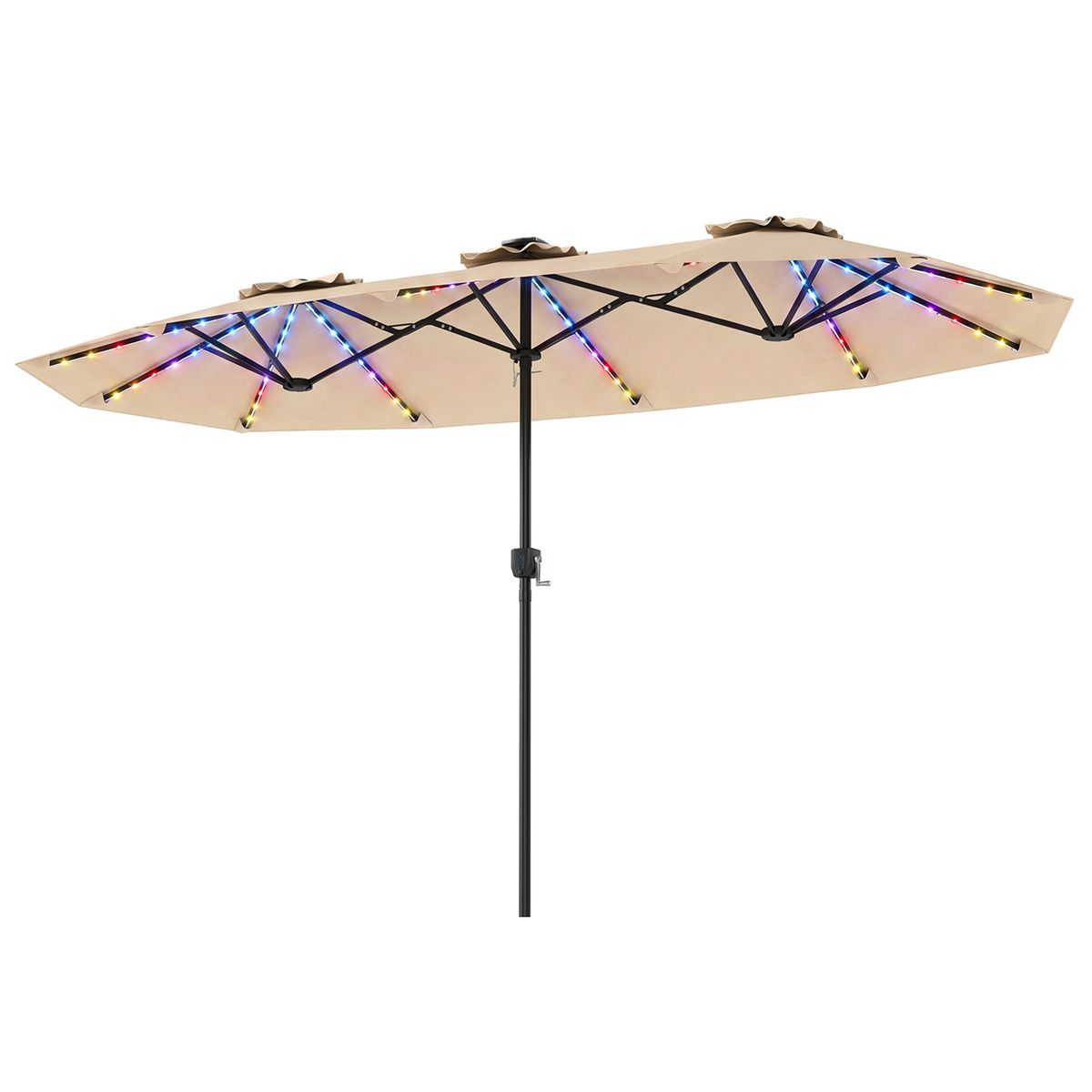 Coast Dubbele tuinparasol - rechthoekig met ledverlichting - 400 x 210 cm - beige