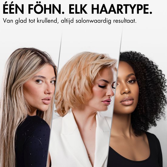 Sansbeauté® Föhn met Diffuser - Krullen - 110.000RPM - Ionische Haardroger met Borstel - 4 Opzetstukken – Reisföhn - Krul Feun Set - Sèche Cheveux - Haarföhn met Defuser - Hair Blow Dryer - 1600W