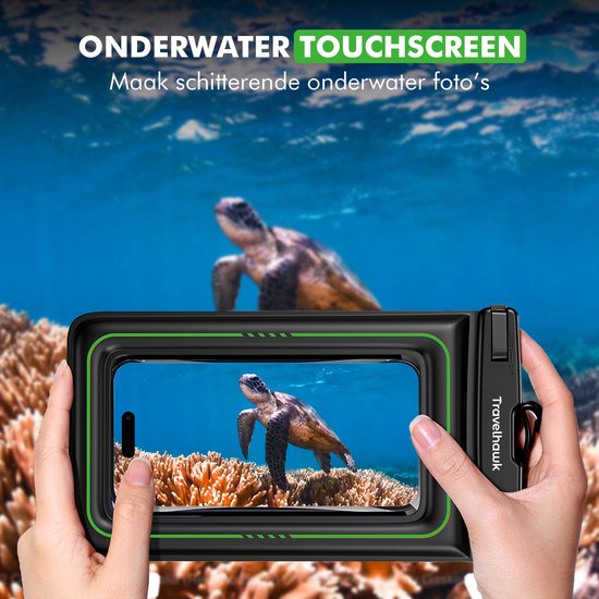 Travelhawk Waterdichte Telefoonhoesjes - Drybag Set van 2 stuks - Onderwater Hoesje - Waterdichte telefoonzakje - Geschikt voor alle Smartphones - Ook voor paspoort & betaalpassen - Doorzichtig - Water - Vakantie - Zwemmen - Telefoon - Waterdicht