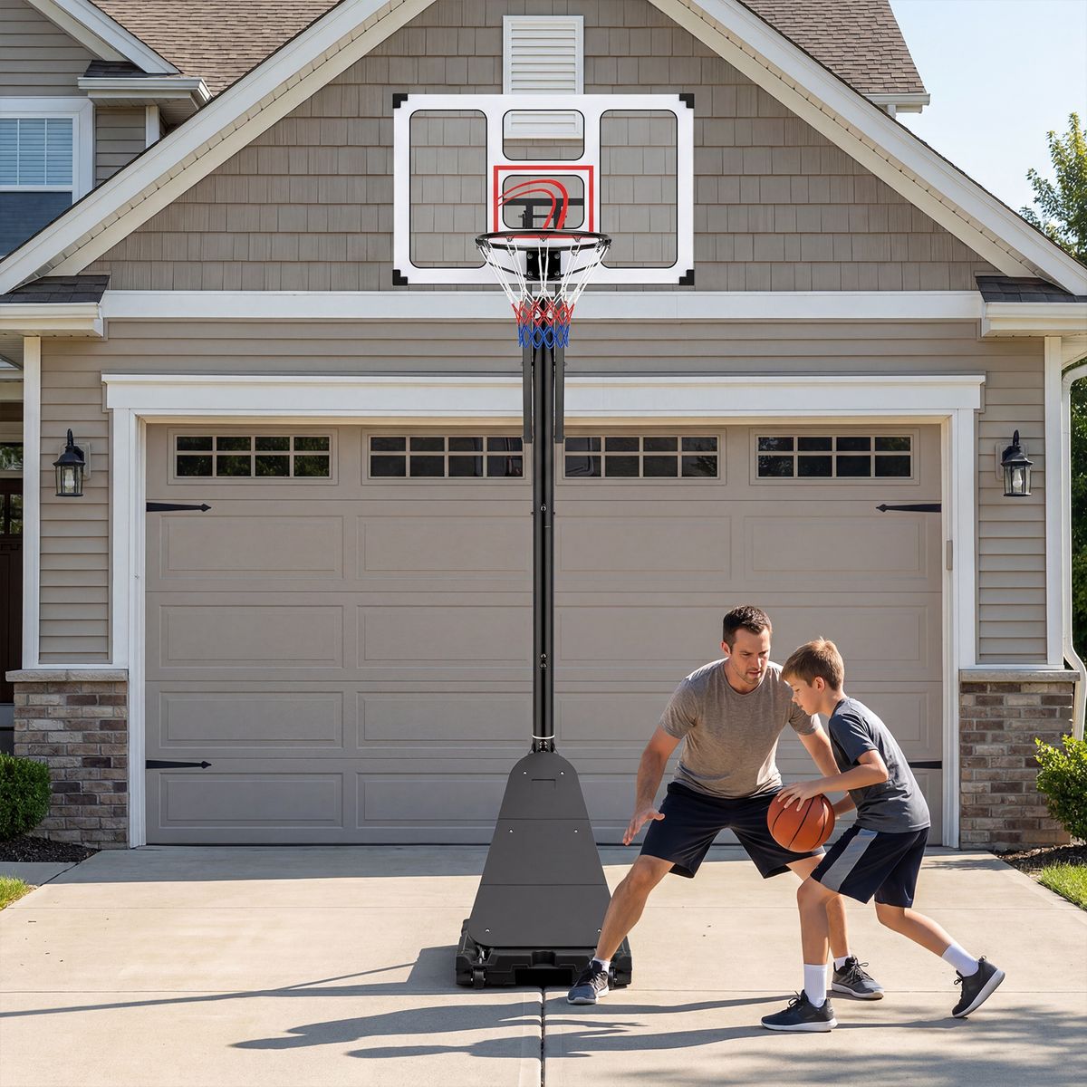 Coast Basketbalstandaard met wielen - verstelbaar in hoogte - geschikt voor kinderen en volwassenen - zwart