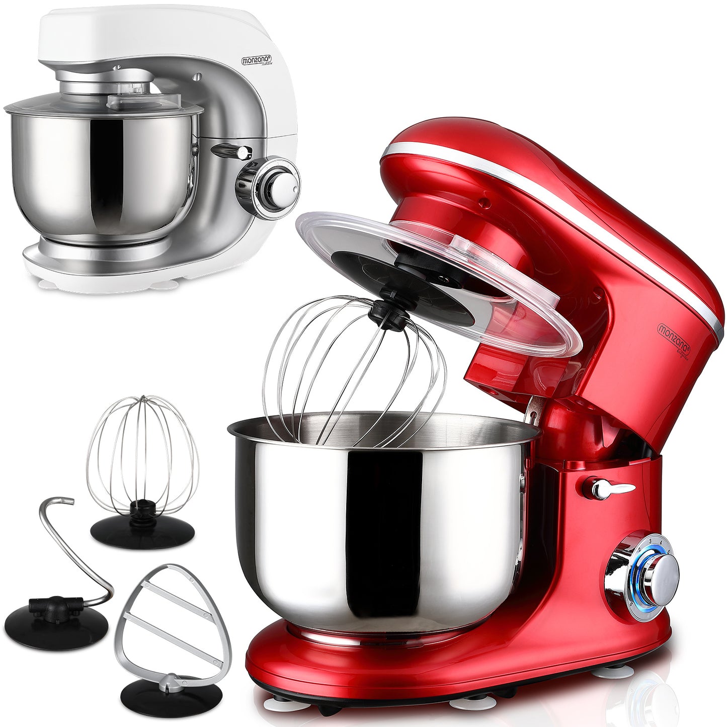 Monzana Keukenmachine Elegance Rood 1200W 6L