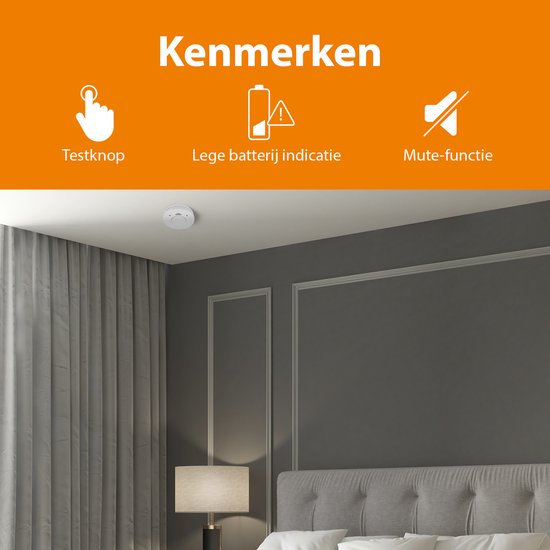 Smartwares RM520 Rookmelder – Brandmelder - 10 jaar batterij – Testknop – 85 dB