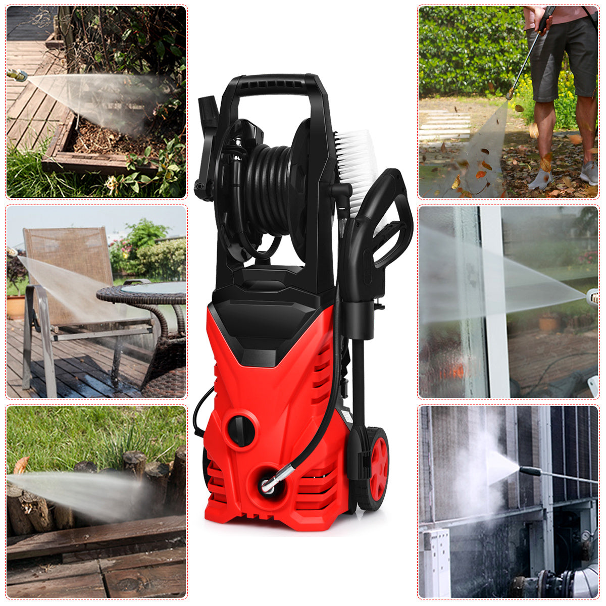 Coast High -druk Cleaner 1400W Terrasreiniger blauw/rood 27 x 27 x 68 cm rood