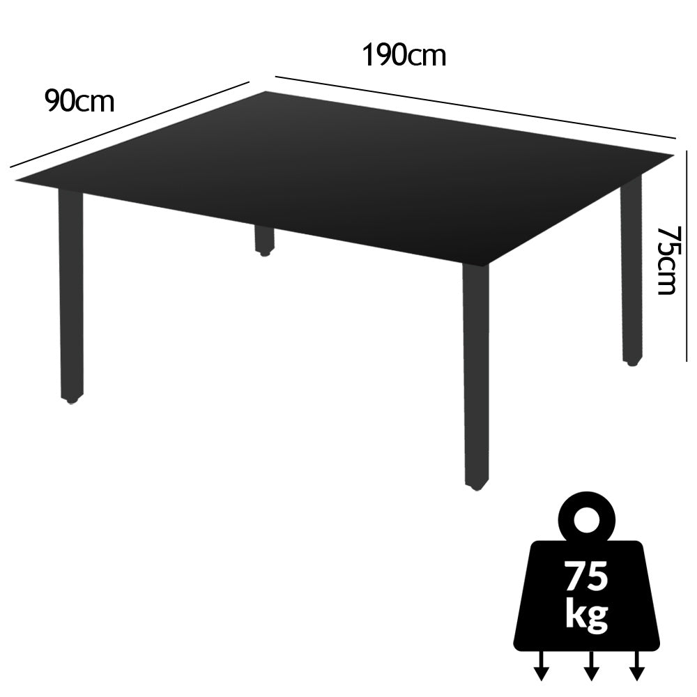 Casaria Tuintafel Aluminium 190x90x75cm Zilver