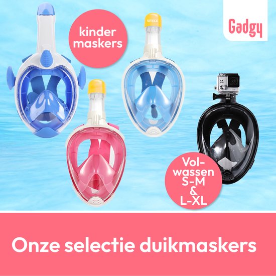Gadgy Snorkelmasker voor kinderen - Snorkelset Unicorn - Full Face Duikmasker Kind - Duikbril met Snorkel - Snorkelen en duiken in 2024