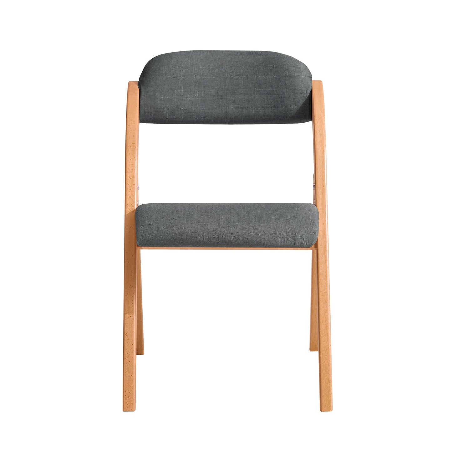 SoBuy Houten Klapstoel met Gestoffeerde Zitting - 47x57x79 cm - Beukenhout