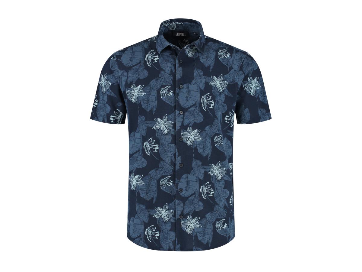 Boston Brothers AOP Pique Shirt - Navy - maat M