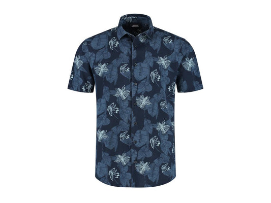Boston Brothers AOP Pique Shirt - Navy - maat M