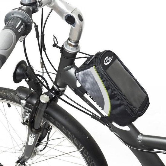 TecTake - Frametas fietstas voor o.a. smartphone e.d. zwart groenL 401610