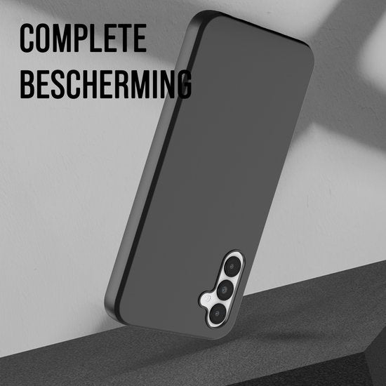 Podec Hoesje Geschikt voor Samsung Galaxy A14 Zwart Telefoonhoesje - Anti-Shock Case Cover met 1x Screenprotector