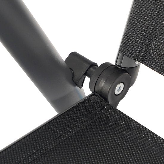 AXI Mack Campingstoel – Standenstoel – Antraciet & zwart – Ventilerend en weerbestendig – 120 kg draagvermogen – Verstelbare standen en inklapbaar – Comfortabele klapstoel – Lichtgewicht