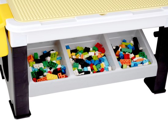 Eddy Toys 300-Delige Set Speelgoed - Speeltafel: 48 x 35 x 31 Cm  - 291 Bouwblokken - Opbergruimte - Plastic