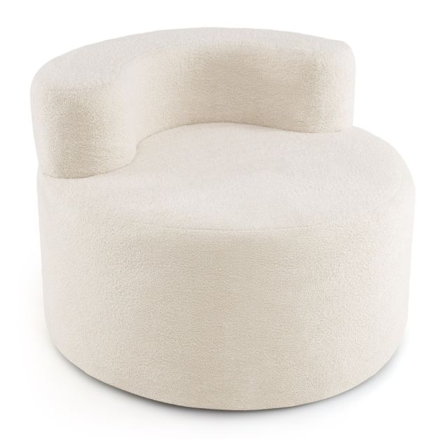 Coast Zitzak - Peervormig - Pluche - Rugleuning - 82x82x59 cm - Wit