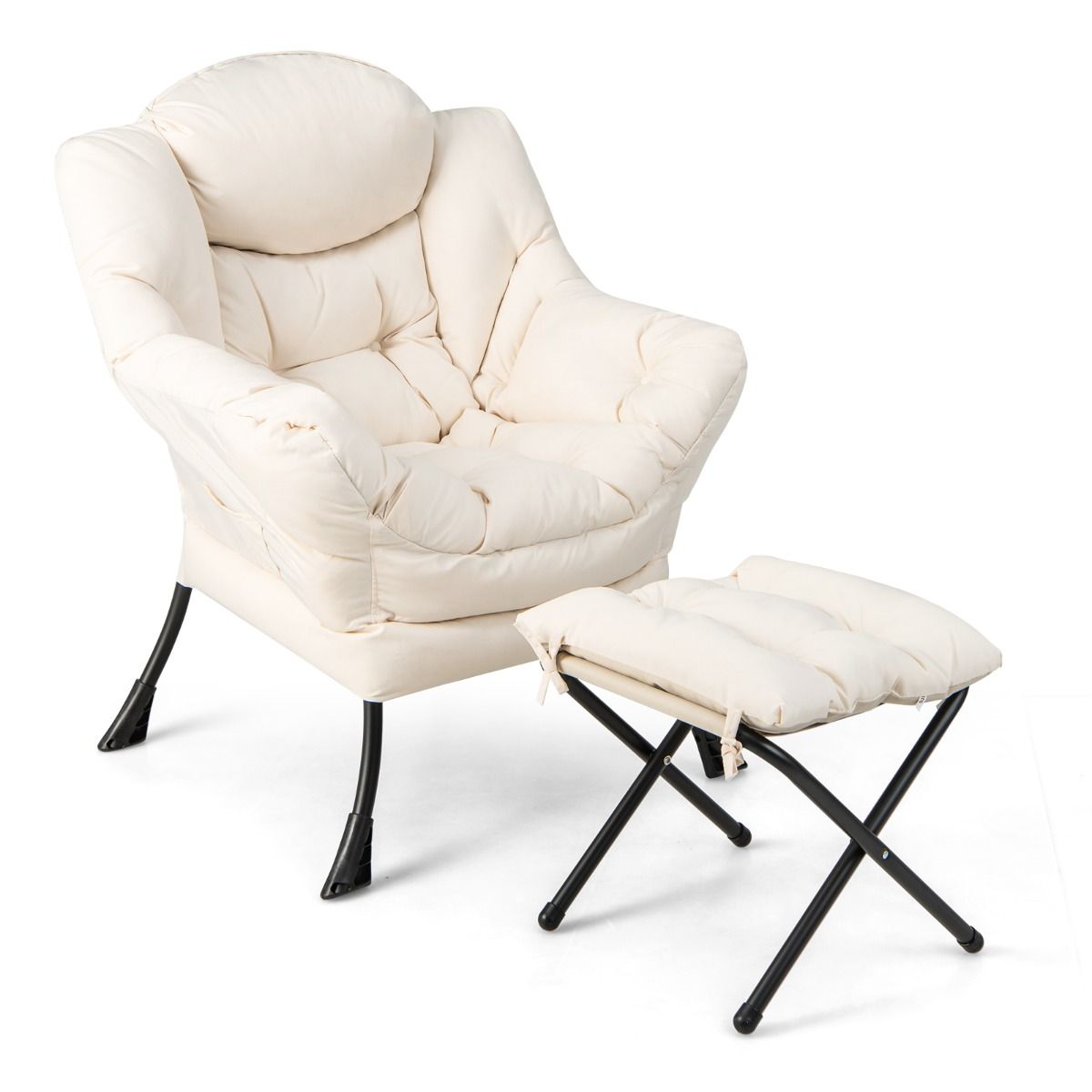 Coast Fauteuil met Voetenkruk - 150 kg Draagvermogen - 75 x 81 x 94.5 cm - Beige