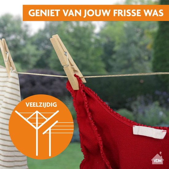 LaundrySpecialist Waslijn - Waslijndraad - Wasdraad - Waslijndraad met stalen kern - 35 meter met stalen kern - Geel