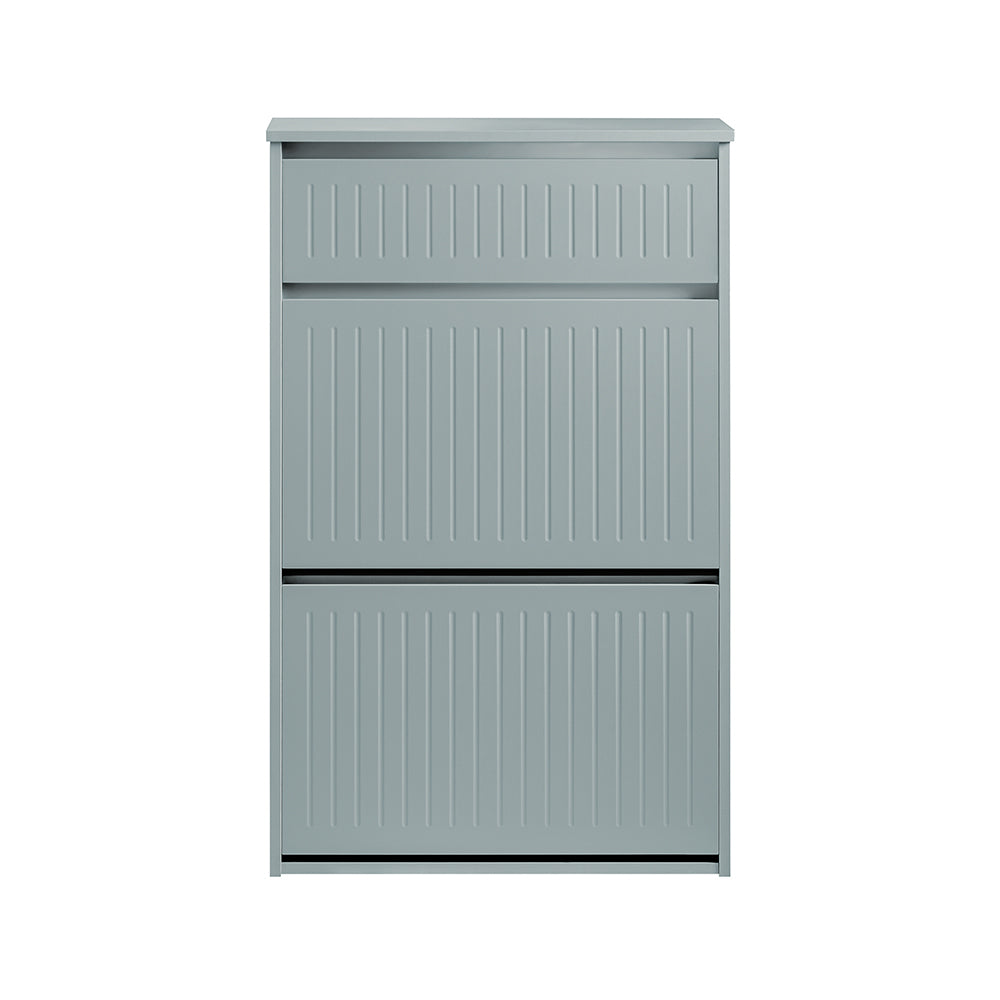 SoBuy Schoenenkast FSR165-HG - 2 Kleppen en 1 Lade - MDF - 61 x 26 x 100 cm - Grijs