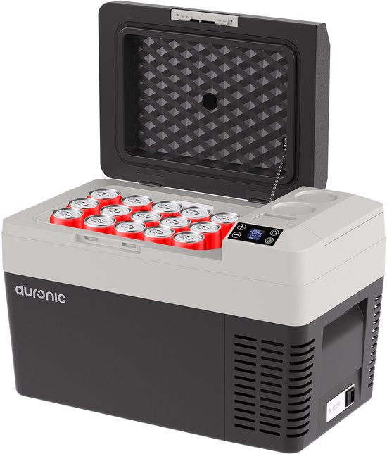 Auronic Elektrische Koelbox - Frigobox - Compressor - 12V 230 Volt - Auto - 25L - Zwart/Grijs