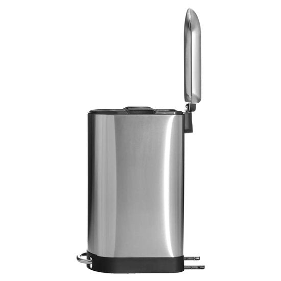 5Five Prullenbak/pedaalemmer Ariane - zilver - rvs metaal - 30 liter - 42 x 25 x 62 cm - keuken