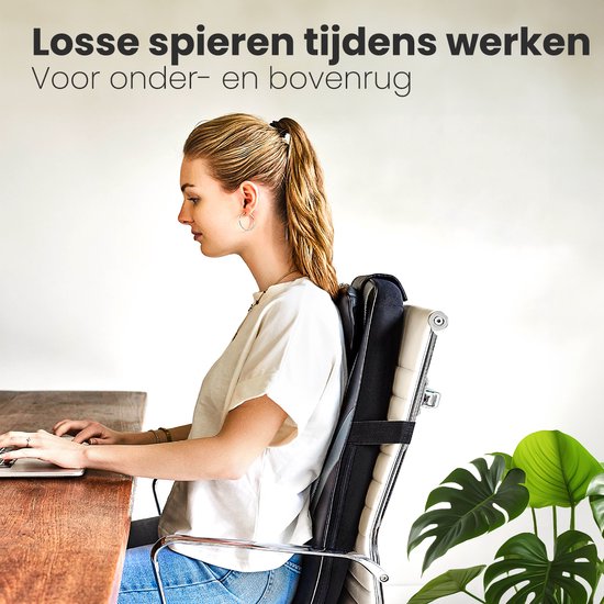 Auronic Shiatsu Massagekussen - Massagestoel - Massage Rug - Infrarood - Massage apparaat - Massage Stoel - Zwart