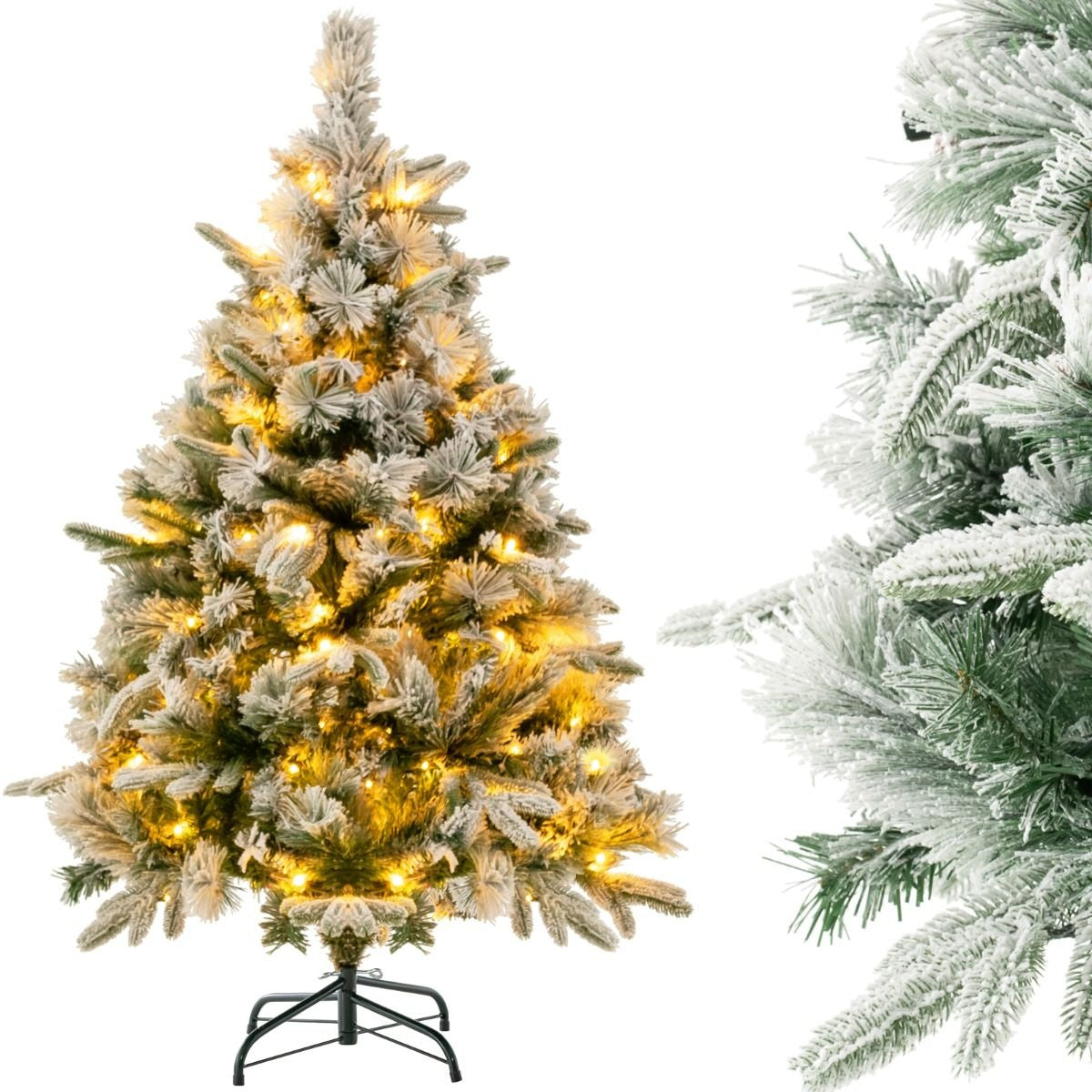 Coast Kunstkerstboom met Sneeuw en 150 Warmwitte LED-lampjes - 136cm