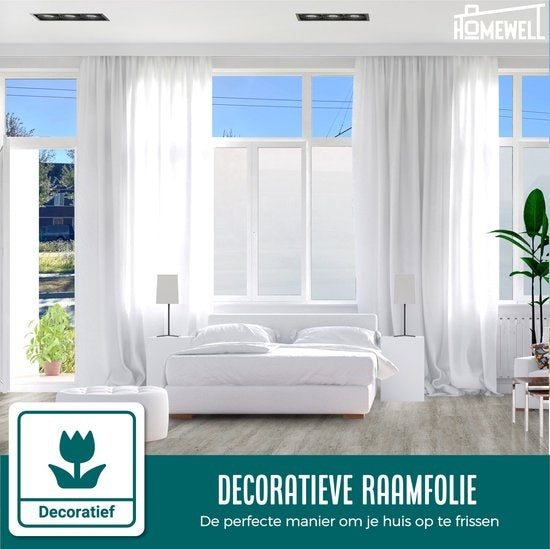 Homewell Raamfolie HR++ 120x300cm - Zonwerend & Isolerend - Anti inkijk - Statisch - Matglas